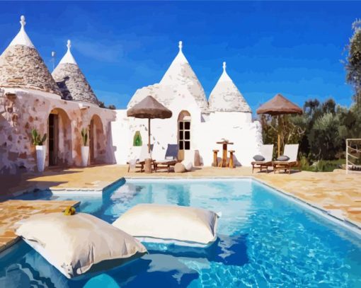 Italy Puglia Trulli paint by numbers
