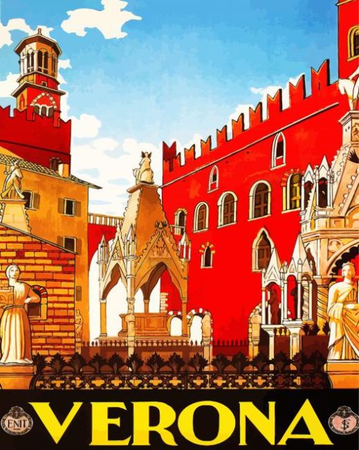 Italy Verona Poster paint by numbers