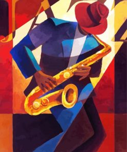 Jazz Saxophone Player paint by numbers