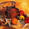 Kettle And Apples Still Life Paint By Number