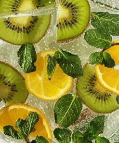 Kiwi And Citrus Lemon paint by numbers