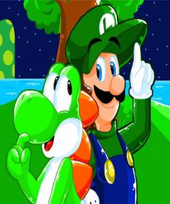 Luigi and Yoshi paint by numbers