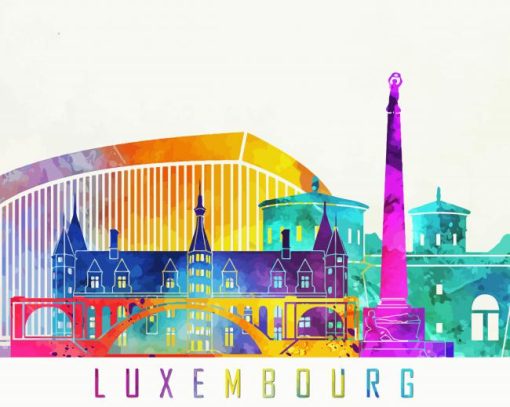 Luxembourg Colorful Poster paint by numbers