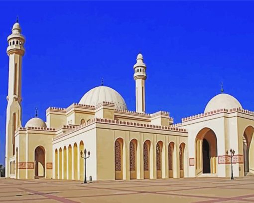 Manama Bahrain Al Fateh Grand Mosque paint by numbers