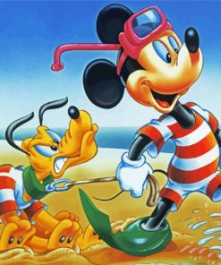 Mickey Mouse And Pluto Paint By Number
