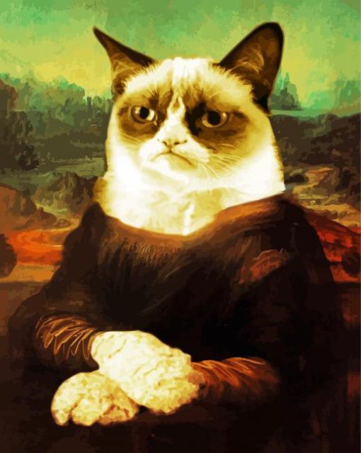 Mona Lisa Grumpy Cat paint by numbers