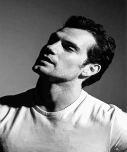 Monochrome Henry Cavill paint by numbers