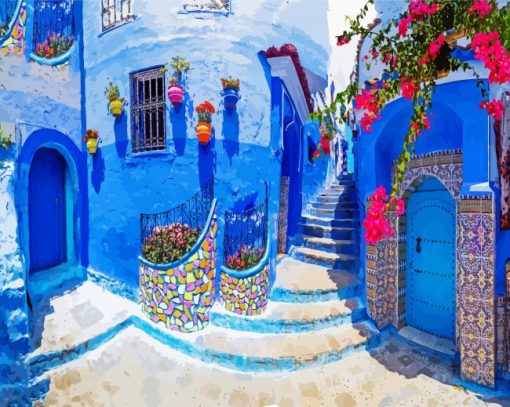Morocco Chefchaouen paint by numbers