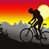 Mountain Biker Silhouette paint by numbers