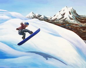 Mountains Snowboarding paint by numbers