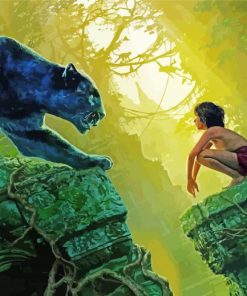 Mowgli And Bagheera Animation Paint By Number