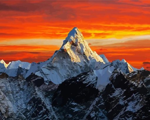 Mt Everest Himalayas paint by numbers