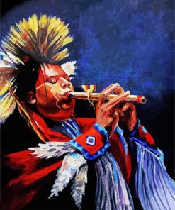 Native American Flute Player paint by numbers