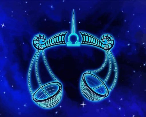 Neon Libra Horoscope Paint By Number