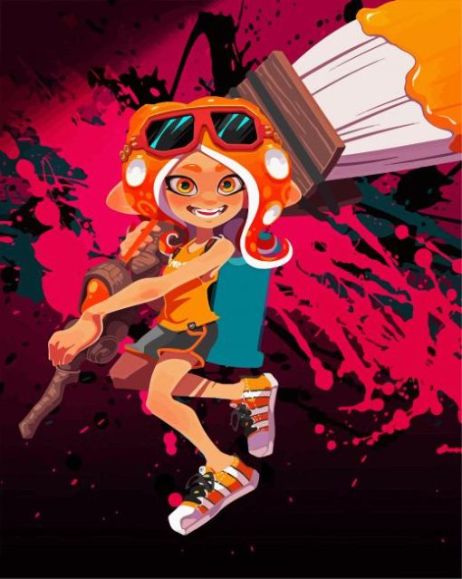 Octoling Splatoon Game paint by numbers