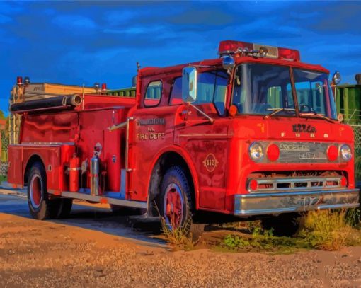Old Fire Truck paint by numbers