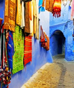 Old Medina Chefchaouen paint by numbers