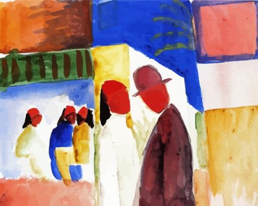 On The Street Macke Art paint by numbers