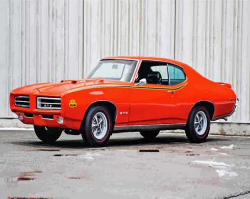 Orange Classic Gto Car Paint By Number