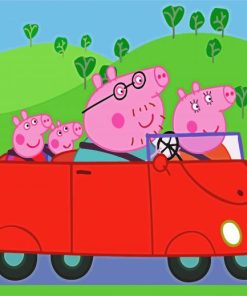 Peppa Family In Car Paint By Number