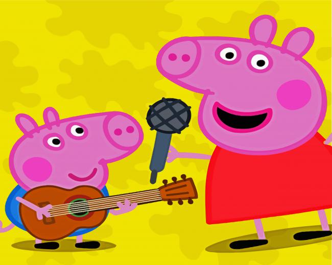 Peppa Pigs Musicians paint by numbers