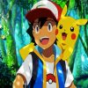 Pikachu with Ash Animation paint by numbers