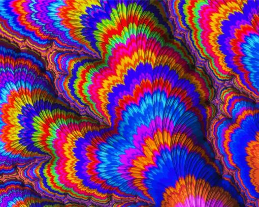 Rainbow Fractal Paint By Number