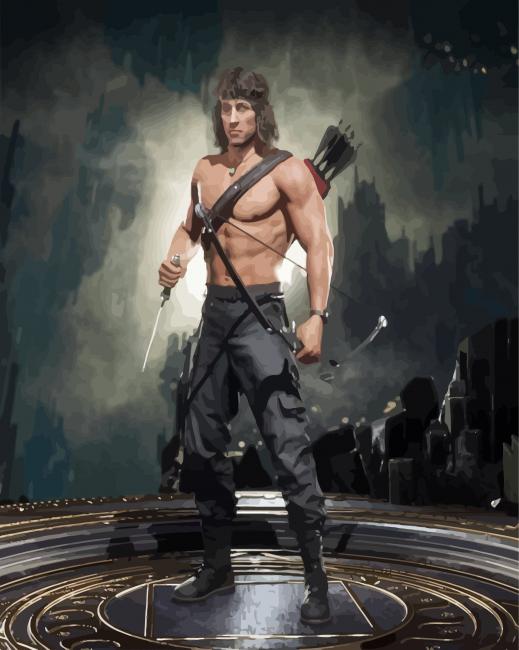 Rambo Sylvester Stallone paint by numbers