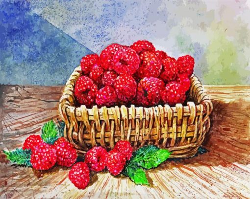 Raspberries Basket paint by numbers