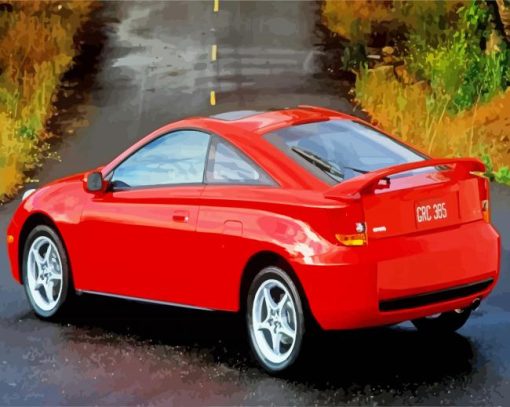 Red Celica Car paint by numbers