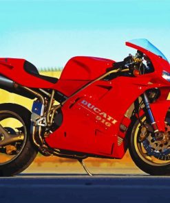 Red Ducati Motorcycle Paint By Number