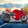 Red Ducati Racing Motorcycle Paint By Number