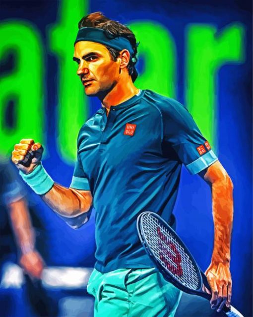 Roger Federer Tennis paint by numbers