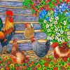 Roosters And Chickens Paint By Number