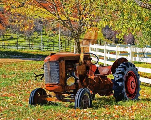 Rusty Tractor paint by numbers