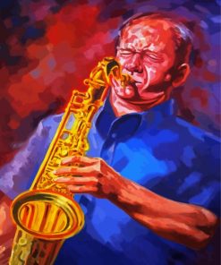 Sax Player paint by numbers