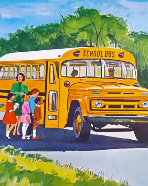 School Bus paint by numbers