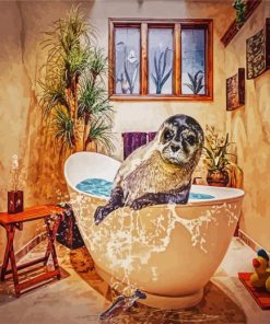 Seal in Tub paint by numbers