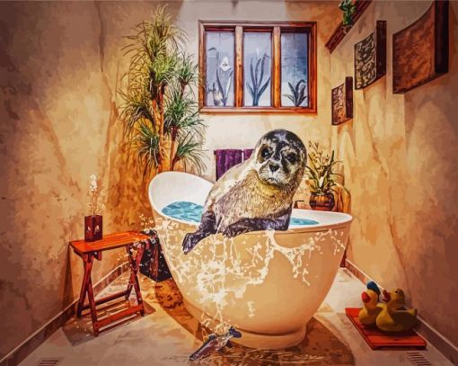 Seal in Tub paint by numbers