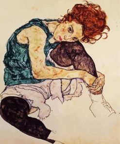 Seated Woman With Bent Knee paint by numbers