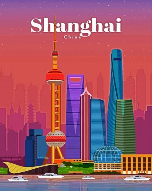 Shanghai City Poster Paint By Number