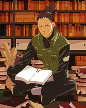 Shikamaru Reading Book paint by numbers