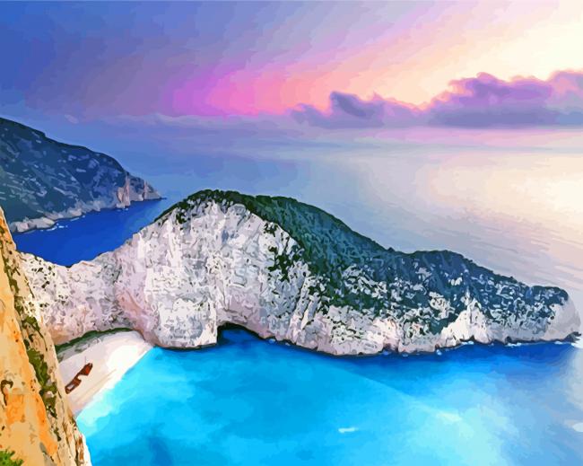 Shipwreck View Point Zante paint by numbers