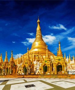 Shwedagon Pagoda Yangon paint by numbers