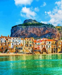 Sicily Cefalu Italy paint by numbers