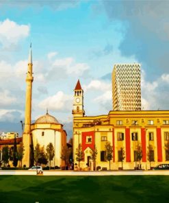Skanderbeg Square Tirana paint by numbers