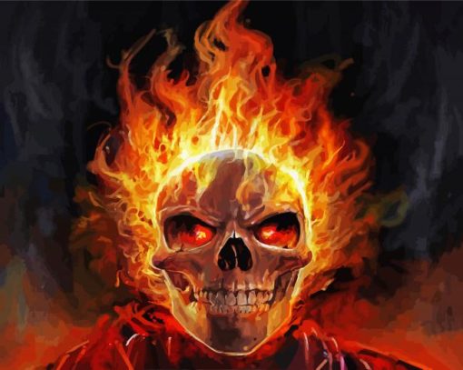 Skull Head Flame paint by numbers