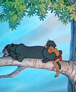 Sleeping Bagheer And Mowgli Paint By Number