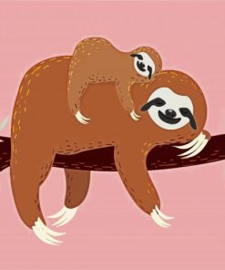 Sloth and Mom paint by numbers