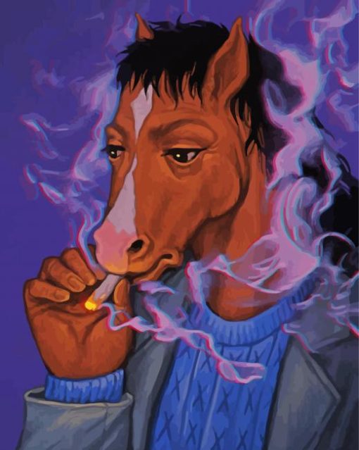 Smoking Bojack Horseman paint by numbers